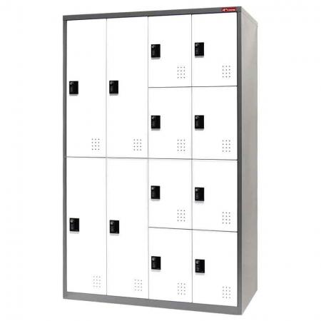 Metallschrank mit mehreren Konfigurationen - 12 Türen in 4 Spalten - Metall-Aufbewahrungsschrank mit mehreren Konfigurationen, 12 Fächer