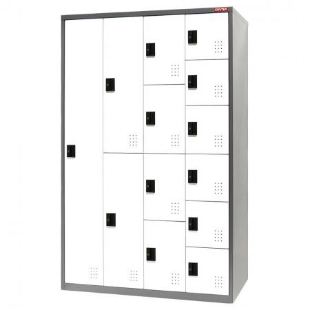 Gabinete de armario de metal con múltiples configuraciones, 13 compartimentos - Gabinete de almacenamiento de metal con múltiples configuraciones, 13 compartimentos
