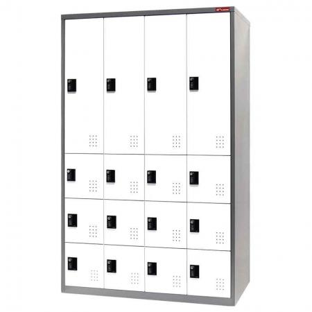 Armario de taquillas de metal con múltiples configuraciones, 16 compartimentos - Armario de almacenamiento de metal con múltiples configuraciones, 16 compartimentos