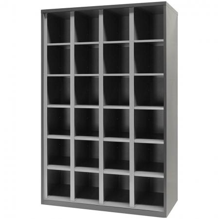 Metall-Bücherregal mit 24 Fächern - Offenes Bücherregal ohne Türen, 24 Fächer