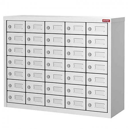 Armário para celular com 35 portas - Armário de armazenamento de metal para celulares e dispositivos digitais - 35 portas em 5 colunas