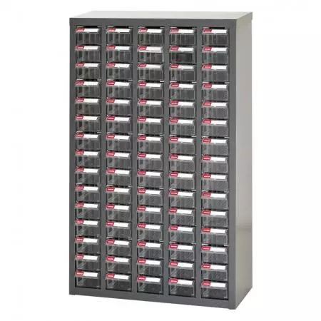 Metal Storage Parts Cabinet for Use in Industrial Workspaces - 75 Drawers in 5 Columns - Handy drawer cabinet solutions for the storage of small parts by SHUTER.