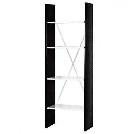 Bücherregal für das Büro mit 4 verstellbaren Regalen - 60 cm breit - Leiterregal im Bücherstil mit verstellbarer Regalhöhe für die Aufbewahrung zu Hause oder im Büro.