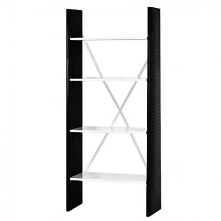 Bücherregal für das Büro mit 4 verstellbaren Regalen - 75 cm breit - Bücherregal für Zuhause oder Büro im Stufenstil mit Kreuzrückenverstärkung für zusätzliche Stabilität.