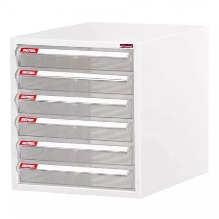 Desktop cabinet with 6 plastic drawers in 1 column for A4 paper (2.7L per drawer) - Trust SHUTER to craft the very best desktop document drawer cabinets on the market.
