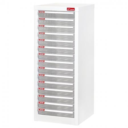 Floor Cabinet with 15 plastic drawers in 1 column for A4 paper (2.7L per drawer)