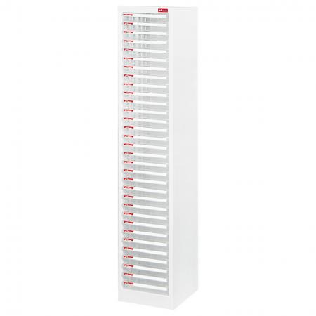 Floor Cabinet with 32 plastic drawers in 1 column for A4 paper (2.7L per drawer)