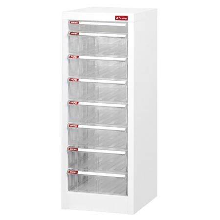 Floor Cabinet with 7 drawers and 1 plastic drawer in 1 column for A4 paper (1 drawer 2.7L & 7 drawers 5.9L)