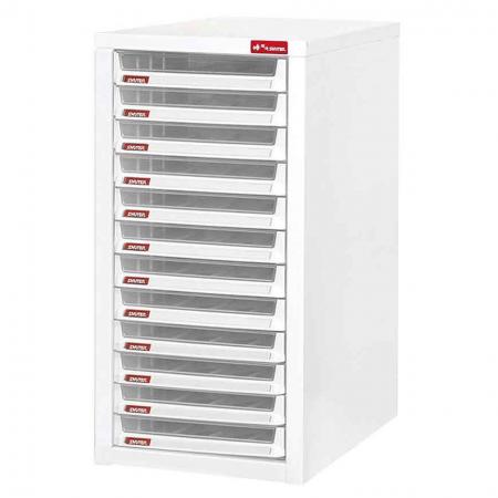 Floor Cabinet with 12 plastic drawers in 1 column for B4 paper (3.6L per drawer)