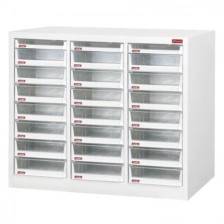 Floor Cabinet with 24 plastic drawers in 3 columns for B4 paper (3 drawers 3.6L & 21 drawers 7.8L)