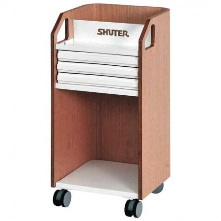 Armário de arquivo móvel em madeira curvada para escritório com rodízios - 3 gavetas - Armários de arquivo e material de escritório transportáveis que apresentam uma combinação conveniente de gavetas e compartimentos.
