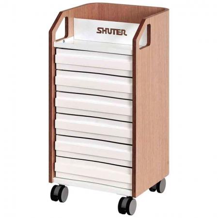 Tủ hồ sơ di động dưới bàn với 6 ngăn kéo bằng gỗ uốn với bánh xe di chuyển