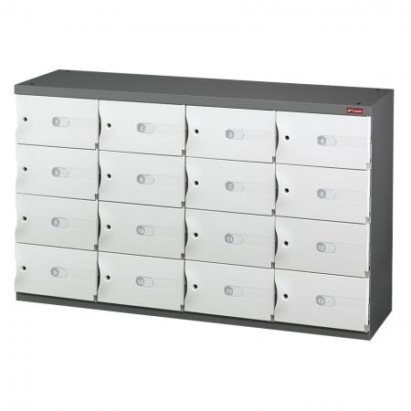 خزانة تخزين للمكتب للأحذية أو تخزين المكتب - 16 أبواب صغيرة في 4 أعمدة - وحدة تخزين فريدة من نوعها للمنزل أو المكتب.