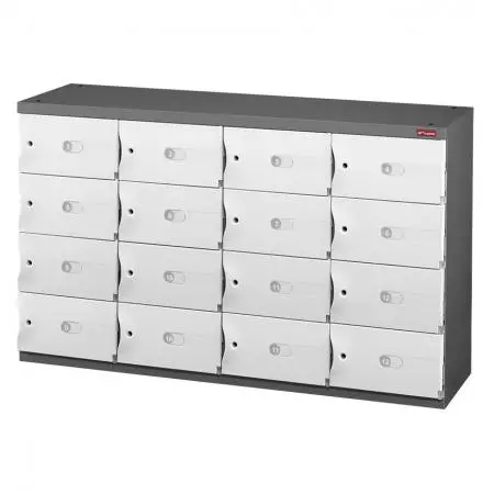 Credenza Penyimpanan Kantor untuk Sepatu atau Penyimpanan Kantor - 16 Pintu Kecil dalam 4 Kolom - Unit penyimpanan yang unik untuk rumah atau kantor.