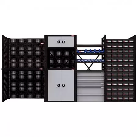 Kabinet Garasi Logam dan Unit Rak untuk Workstation Modular - Dibuat untuk memenuhi persyaratan ruang individu untuk garasi, bengkel, jalur produksi, atau gudang.
