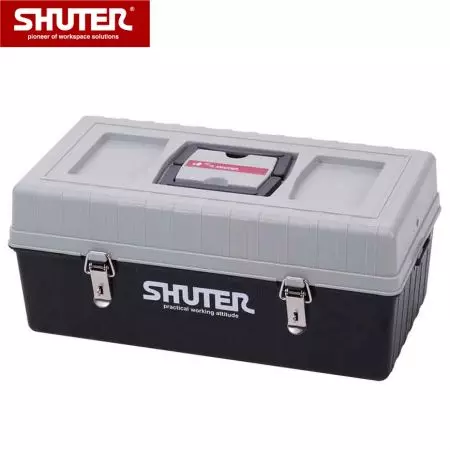 12L Professional Tool Box with 2 Trays and Metal Locks - 12L Portable Tool Box with 2 Trays and Metal Locks
