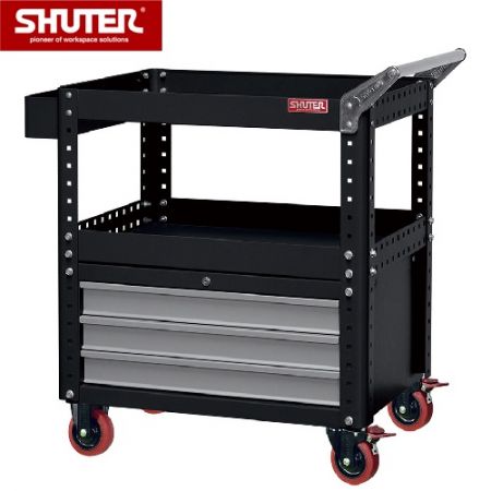 Tool Cart with Lower 3 Drawers & 2 Shelves, Height 880 mm