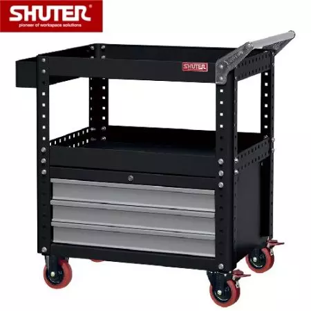 Tool Cart with Lower 3 Drawers & 2 Shelves, Height 880 mm - Tool Cart with Lower 3 Drawers & 2 Shelves, Height 880 mm