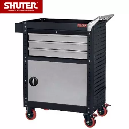 Tool Cart with 3 Drawers, 1 Locker & Siding Pegboard, Height 1,070 mm - Tool Cart with 3 Drawers, 1 Locker & Siding Pegboard, Height 1,070 mm