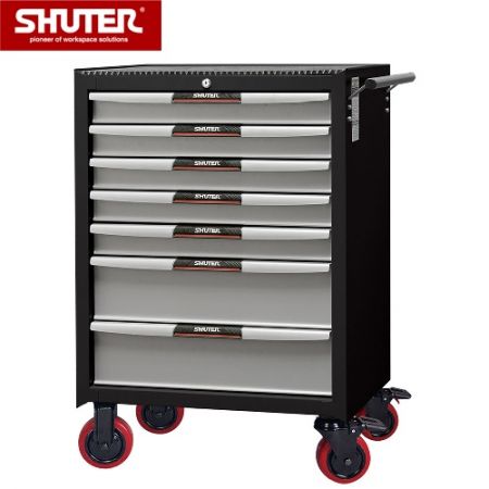 Professional Two-Tone Tool Chests for Use in Workspaces - 975mm Height with 7 Drawers and 5" PP Casters - High strength tool cabinet with high durability for heavy loading.