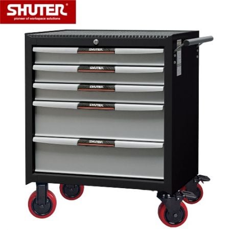 Professional Two-Tone Tool Chest for Workspaces - 820mm Height with 5 Drawers and 5" PP Casters - Five-drawer rolling tool cabinet with 5" casters.