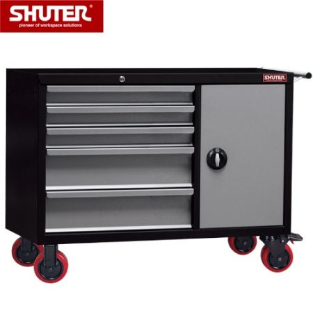 Large Professional Two-Tone Tool Chest - 880mm High, 5 Drawers, Cabinet, 5" TPR Casters - Professional quality tool chest storage for industrial workspaces.