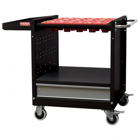 Chariot d'outils CNC avec tiroirs et supports - Rangement transportable d'outils CNC et de mèches pour les espaces de travail industriels.