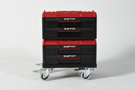 Caixa de ferramentas empilhável TB-2D com carrinho utilitário TB-1C