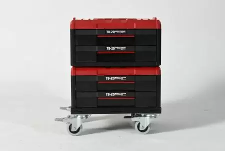 TB-2D stackable toolbox with TB-1C utility cart