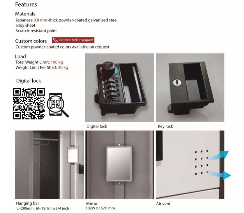 METAL LOCKER WITH COMBINATION LOCK AND KEY LOCK | Metal Office Storage ...