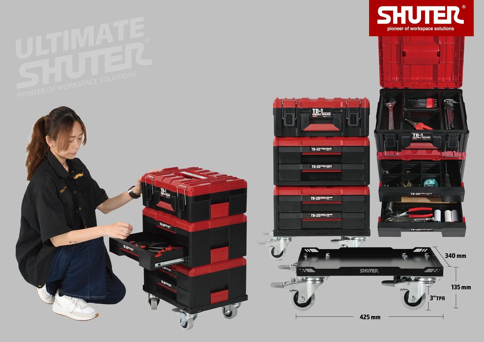 Coffre/armoire à outils CRAFTSMAN, 8 tiroirs, 54 po, rouge et noir