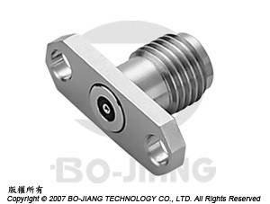 1.85毫米(V 波段)母端2孔法蘭板可安裝射頻微波同軸連接器 - 1.85毫米(V波段)母端2孔長形法蘭板