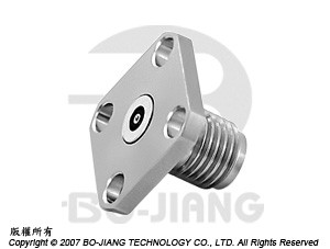 1.85毫米(V 波段)母端4孔法蘭板可安裝射頻微波同軸連接器 - 1.85毫米(V波段)母端4孔方形法蘭板