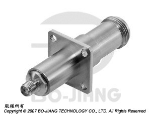 WYDAJNY ADAPTER KOAKSYJNY RF/MICROWAVE N TYPE FLANGE MODE JACK NA SMA JACK - PRZEJŚNIK PANELU N Jack NA SMA Jack