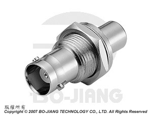 BNC जैक से RCA जैक, बल्कहेड मोड RF कोऐक्सियल एडाप्टर - एडाप्टर BNC बल्कहेड जैक से RCA जैक