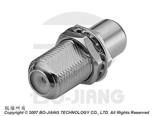 एफ टाइप बल्कहेड मोड जैक से आरसीए जैक आरएफ/माइक्रोवेव कोएक्सियल एडाप्टर - एडाप्टर एफ बल्कहेड जैक से आरसीए जैक