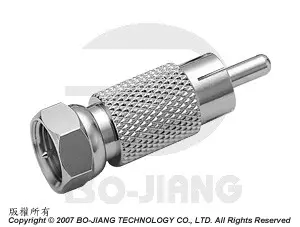 F公端對RCA公端射頻微波同軸轉接器 - Adaptor F Plug to RCA Plug