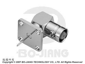 Conectores RF BNC JACK, em formato de ângulo reto, tipo flange - Conector Jack BNC R/A