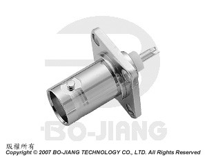 BNC母端,法蘭式,接收型同軸連接器 - BNC母頭平板式末端可焊接連接器