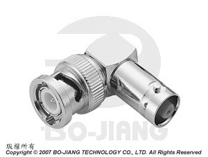 बीएनसी जैक से प्लग, दायाँ कोण आकार वाले आरएफ कोएक्सियल एडाप्टर