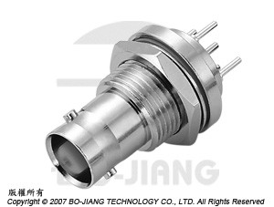 Conector BNC RF coaxial, modo de montagem em painel para tipo de montagem em placa de circuito impresso - Conector BNC para montagem em placa de circuito impresso