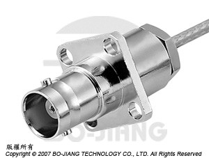 BNCフランジ形状、圧着型同軸コネクター - BNCフランジプレート式圧着型コネクター