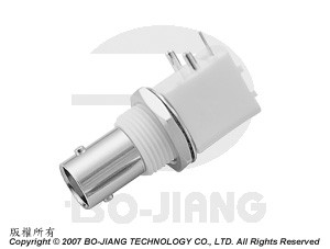 BNC JACK RF Coaxial connector with isolation, right angle shaped for PCB type - BNC R/A PCB Mount Jack