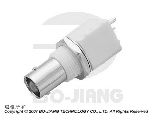 Conector Coaxial RF BNC com isolamento, em formato vertical para tipo de PCB - Conector Jack BNC de Montagem Vertical em PCB