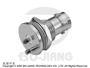 BNC母端,穿牆式,接收型同軸連接器 - BNC母頭穿牆式末端可焊接連接器