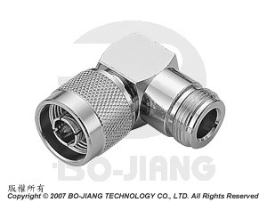 Adaptador Coaxial N TYPE MODELO ANGULAR DIREITO, JACK PARA PLUG - Adaptador Jack para Plug N R/A