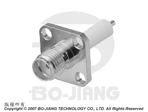 SMA CONECTOR FÊMEA TIPO FLANGE COM TEFLON EXPOSTO - Tomada de Painel SMA Recept Jack-Teflon Exposto