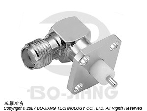 SMA JACK FLANGE  RECEPT TYPE WITH EXPOSED TEFLON - SMA R/A Panel Recept Jack-Exposed Teflon