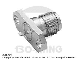 SMA母端法蘭板型接受式射頻微波同軸連接器 - SMA Panel Recept Jack-Half Round