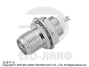 反極性SMA母端穿牆型接收式射頻微波同軸連接器 - SMA Reverse Polarity Bulkhead Recept Jack